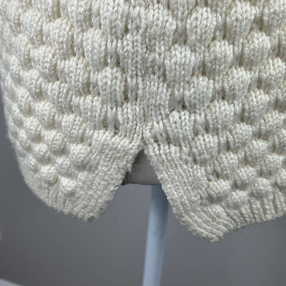 Field Flower Anthropologie Cream Honeycomb Knit Crewneck Sweater S Popcorn - Picture 9 of 12